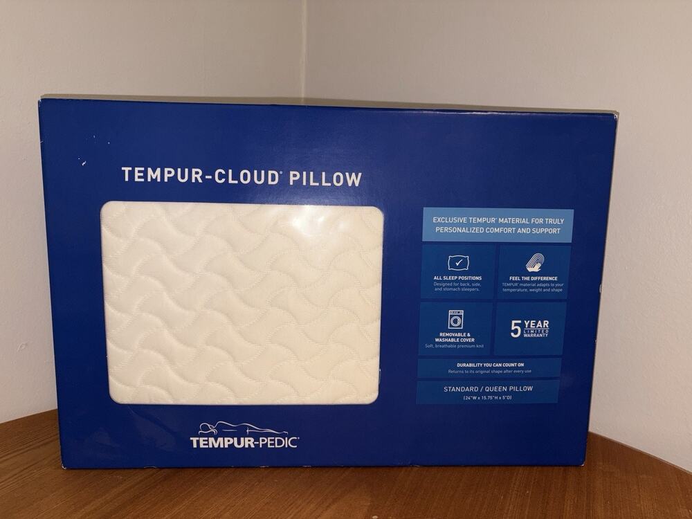Tempur-Pedic TEMPUR-Cloud Pillow for Sleeping, Standard, White Queen BRAND NEW